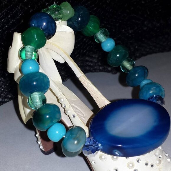 TDD Custom Made One Size Fits Most Agate (Blue) Bracelet - Picture 4 of 9
